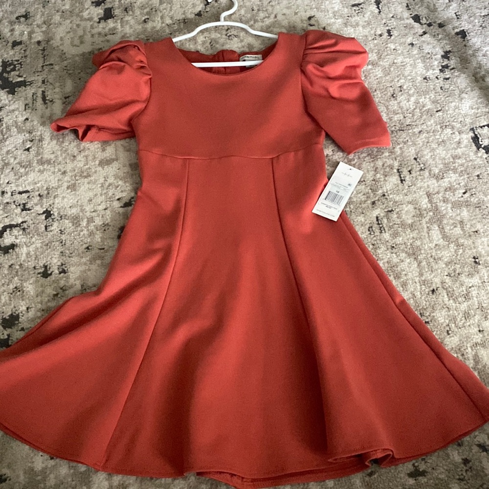 Habitual Girls Orange puff sleeve size 10 dress